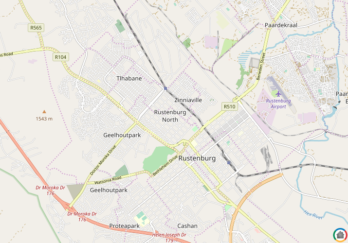 Map location of Rustenburg North